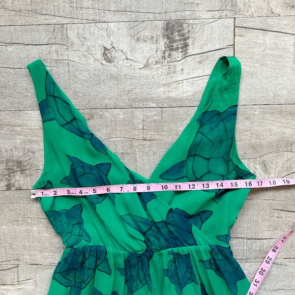 Anthropologie Moulinette Soeurs 100% Silk Green Turtle Indie Boho Dress 2 - Picture 6 of 12